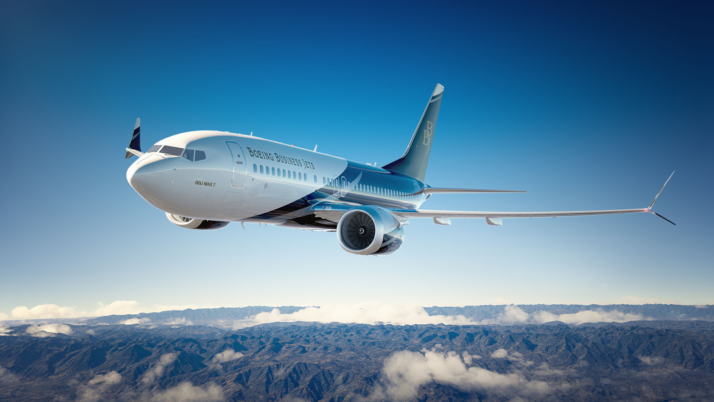 Boeing Business Jet (BBJ) view for Martha's Vineyard charter