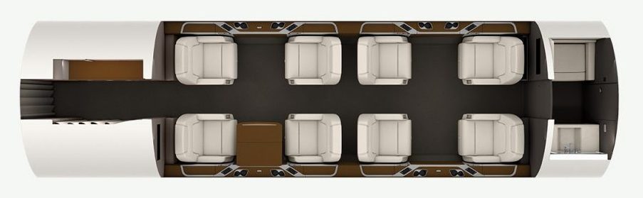 Bombardier Challenger 350 cabin for Martha's Vineyard charter