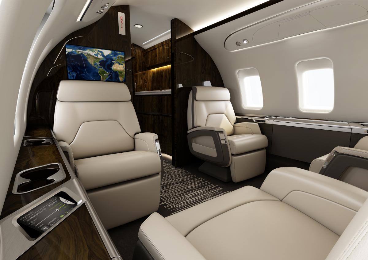 Bombardier Challenger 650 cabin for Martha's Vineyard charter