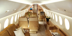 Falcon 7X cabin for Martha's Vineyard charter