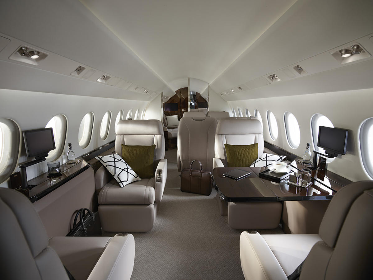 Dassault Falcon 900LX cabin for Martha's Vineyard charter