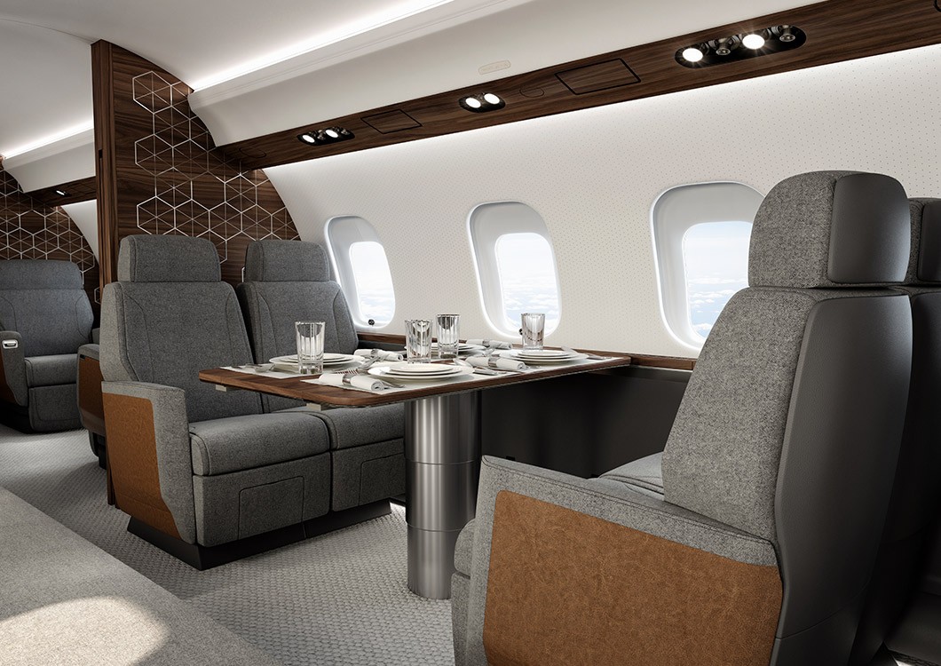 Bombardier Global 6500 cabin for Martha's Vineyard charter