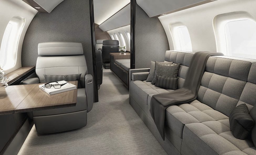 Bombardier Global 8000 cabin for Martha's Vineyard charter