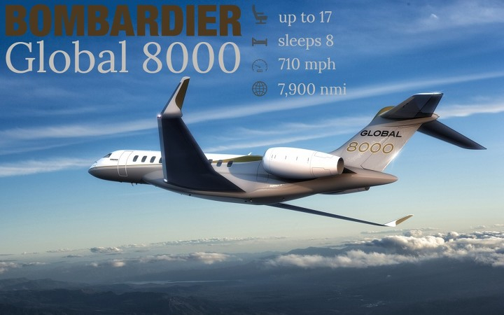 Bombardier Global 8000 long range jet for Martha's Vineyard charter