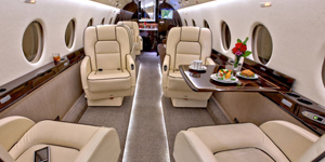 Gulfstream G200 cabin for Martha's Vineyard charter