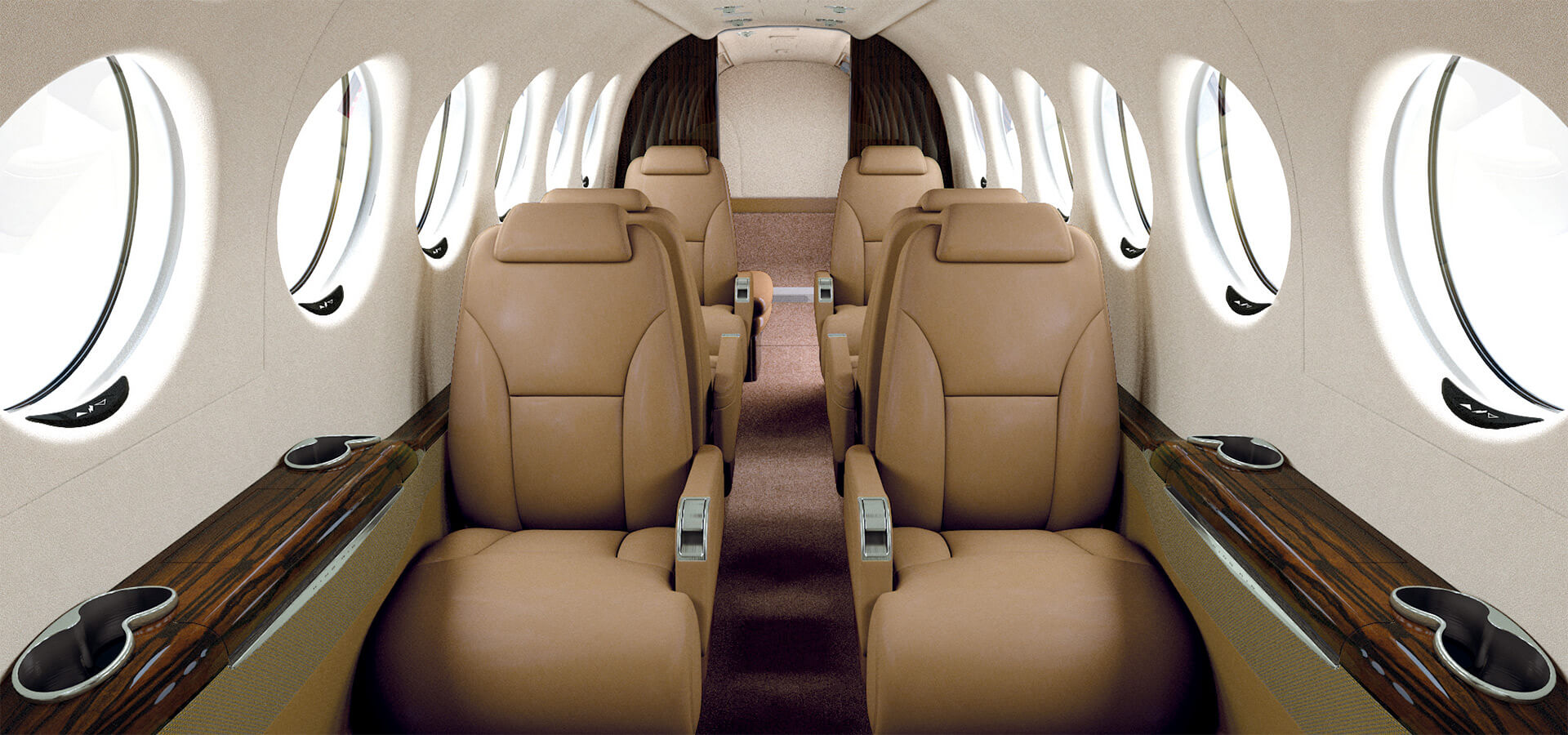 King Air 350 cabin for Martha's Vineyard charter